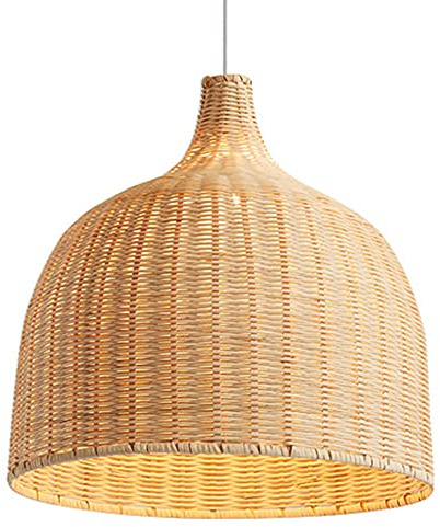 SHUANGZ Modern handvävd rottingkorg, hängande lampa, bambu korg, ljuskrona, unik kustdesign, lampskärm, gör-det-själv korglampa, hängande belysning, för köksö, restaurang, hobbyrum