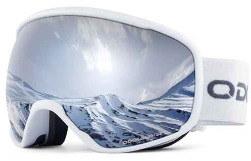 Odoland Skibrille Erwachsene Ski Goggles für Damen und Herren Jungen,Sphärisch Snowboardbrille UV-Schutz Kompatibler Helm Anti Fog für Skifahre Verspiegelt WSS