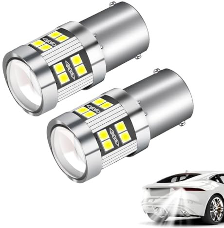 QBDIANGEN 2 Pcs P21w 1156 Ba15s LED Bulbs White 6000K 6W 12V-24V RV Interior Lights Super Bright, for Reverse Light Brake Turn Signal Auto Backup Rear Fog Lamp Stop Tail Position Bulbs