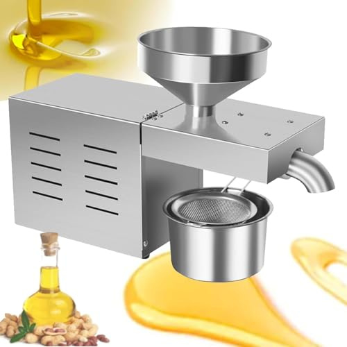 Presse à Huile, Huile Automatique en Acier Inoxydable, Froide, Chaude, De Qualité Alimentaire, pour Lin, Arachide, Sésame, Canola, Avocat, Noix De Coco, Graines De Tournesol, Acier Inoxydab