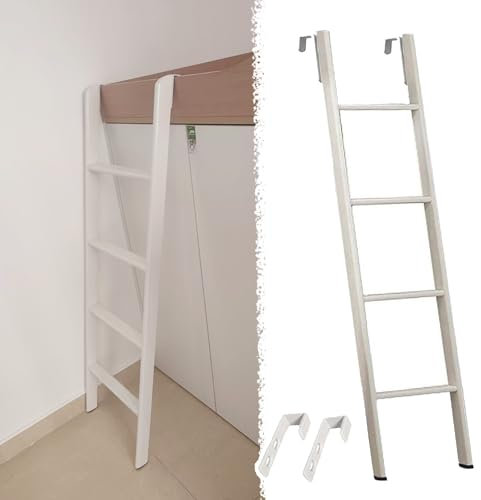 Échelles de Lit Remplacement D'échelle pour Lit Superposé Enfant/Adulte, Échelle de Camping-car avec Crochet et Marche Large, 116, 120, 125, 130, 135, 140, 150, 155, 160 Échelle Métallique Courte(125c