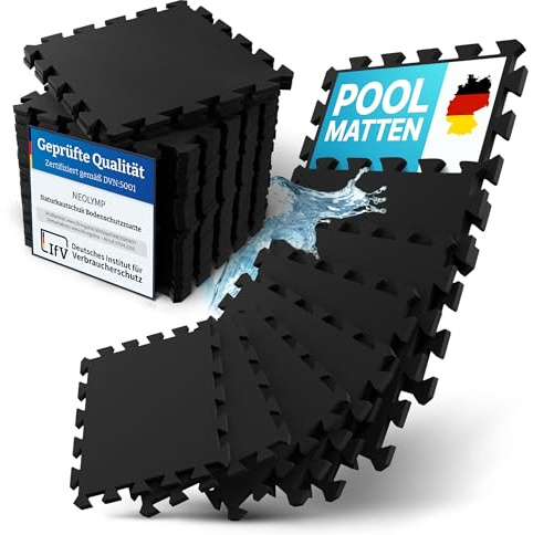 NEOLYMP Pool Unterlage Outdoor zuschneidbar aus Vollgummi - Whirlpool Unterlegmatte rutschfest und langlebig - Poolmatten Schutzboden - Bodenschutzmatte Pool für Planschbecken