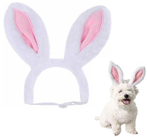 Dog Cute Costume Bunny Rabbit Hat Headband with Ears for Cats & Dogs Party Costume Easter Halloween Headwear (Small)
