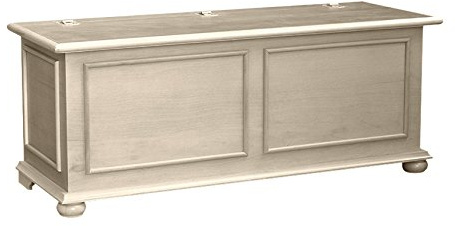 Pieffe Mobili Cipolla Cassapanca, Legno, Bianco patinato, 120x42x50 cm