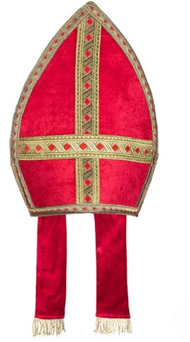Boland 56841 Mitra Saint Nicolas Rouge/doré 35 x 33 cm