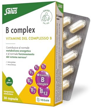 Salus B Complex - Integratore Alimentare con 8 Vitamine del gruppo B per combattere stanchezza fisica e mentale - 30 capsule