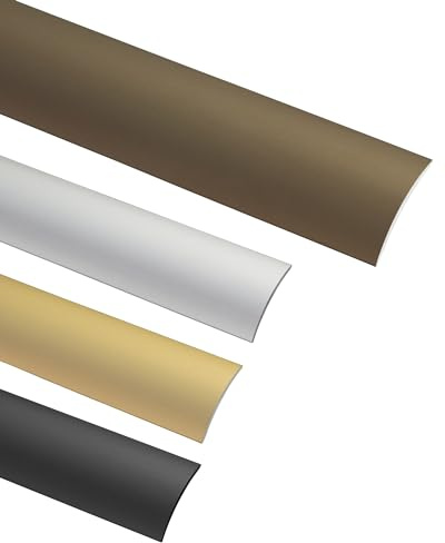 Gedotec Övergångsprofil laminat – vinyl självhäftande golvprofil välvd | Tillverkad i Tyskland | bronseloxerat aluminium | profil 30 x 2 000 mm | 1 styck – aluminium