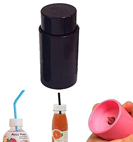Drink Punch, Drinks Pon Pon, Perforatore per trapano per bottiglie per bevande Apribottiglie per tappi universali, Mini apribottiglie per trapano ad acqua in acciaio inossidabile (Nero)