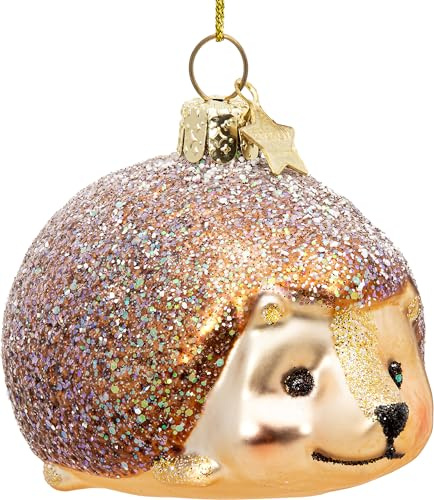 SIKORA Igel besondere Weihnachtskugel Glas Christbaumschmuck Deko Figur Weihnachten Anhänger Ornament - Trend Line - BS531