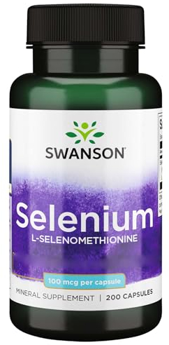 Swanson, Selenium, 200 glutenfreie Kapseln, 100mcg Selen je Dosis, Sojafrei, GMO frei, Geschmacksneutral
