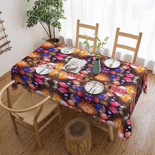 Bella decorazione da tavolo con fuochi d'artificio, tovaglia in tessuto per interni ed esterni, 137 x 183 cm