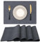 Homaxy Tischsets Abwaschbar 4er Set, Platzsets Abwischbar Leinen Hitzebeständig Platzdeckchen rutschfest Doppelseitigen Tischuntersetzer Tischsets Stoff, Anthrazit