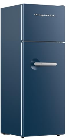 Frigidaire Retro Apartment Size Refrigerator with Top Freezer - 2 Door Fridge with 7.5 Cu Ft of Storage Capacity, Adjustable Spill-Proof Shelves, Door & Crisper Bins, Azure