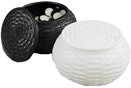 Fituenly Cuenco De Piedras De Juego Tejido Redondo, Contenedor De Almacenamiento De Ajedrez Go, Latas De Juego, Cuencos para Juegos De Mesa De Estrategia Clásicos, Juegos De Ajedrez