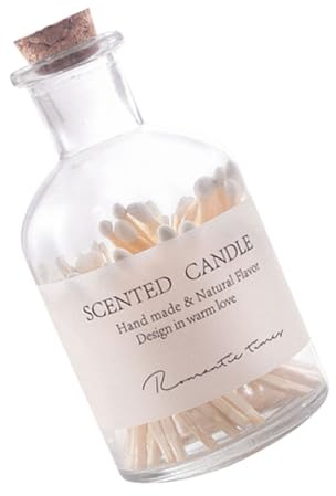 TOPBATHY Botella De Cerillas De Madera 50 Piezas Tarro De Cristal Cerillas Para Velas Aromáticas Para Bodas Decoración Elegante Suministros Para Fiestas Diseño Clásico Artículos De Hogar