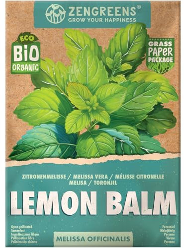 ZenGreens® - Bio Zitronenmelisse Samen - Zitronenmelissesamen - Kräutersamen für den einfachen Anbau im Garten, Balkon oder Küche - Kräuter Saatgut ideal für Anfänger - Melisse