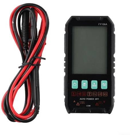 Digital multimeter FY106A 600 V AC DC-spänning och 4 A strömtestare med LCD-bakgrundsbelysning ficklampa Live Wire Detection NCV Datahållning automatisk avstängningsfunktion