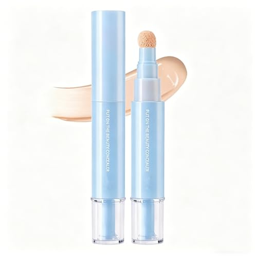 2-i-1 flytande foundation och ögonskydd, 24 timmar långvarig vattentät täckpenna, hög täckande matt ljusande concealer för mörka ringar, finnar och fläckar (03# beige)