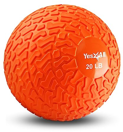 Yes4All LG75 Slam Balls (Orange Bestie) 9 kg für Kraft- und Workout - Slam Medizinball
