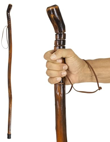 Vive Wooden Walking Stick for Hiking - Balance & Hiking Staff - Wood