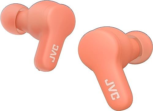 JVC HA-Z77T-P Gumy True Wireless Bluetooth Earbuds, Maximum 24 hours of playtime, Quick Charge, Single ear use, IPX4 water & sweat resistant, Compact charging case (Pink)