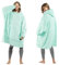 Catalonia Classy Übergroße Hoodie Decke mit Ärmeln Deckenpulli，Tragbare Decke zum Anziehen für Damen Herren, Warme Oversize Kuschelpulli Erwachsene weich Ärmeldecke, Aqua