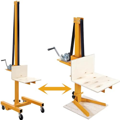 Manual Winch Stacker, 19.7 L X 15.7 W Platform with 9.4-72 Adjustable Height, Heavy-Duty Steel Lite Load Lift Winch, Hand Winch Lift Truck for Shipping Facilities