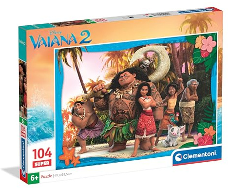 Clementoni Disney Vaiana 2 - Kinder Puzzle 104 Teile - Disney Puzzle 37,9 x 26,9 cm für Kinder ab 6 Jahre - Geschicklichkeitsspiel von Clementoni 25787