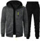 Trainingsanzug Herren Set Baumwolle Jogginganzug Einfarbig Tracksuit Kapuze Pullover mit Reißverschluss Sportanzug Casual Hausanzug Sport Anzug 2 Teilig Hoodie & Sporthose Activewear(Dark Gray,L)