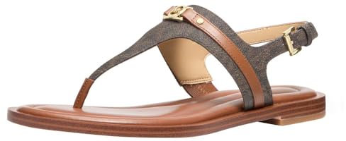 Michael Kors Mandy - Sandalias planas para mujer, Marrón/Equipaje, 36.5 EU