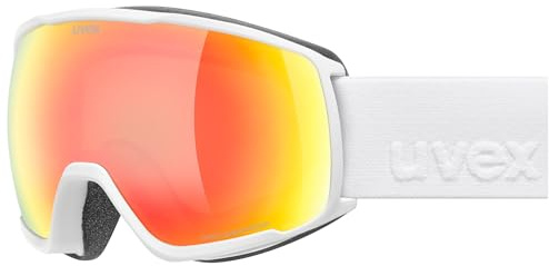 uvex victorious S FM - stylische, verspiegelte Skibrille mit Anti-Fog-Beschichtung - speziell für schmale Gesichtsformen, geeignet für Damen und Herren - white/orang-clear - one size