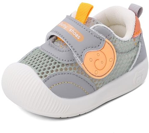 MK MATT KEELY Scarpe Neonato Estive Scarpine Primi Passi Bambino Neonata Maglia Traspirante con Suole Gomma Antiscivolo,Grigio,EU 19
