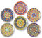AHX Keramik Teller Set für 6 Personen - Modern Boho Dessertteller, Salatteller, Frühstücksteller & Kuchenteller - Buntes Blumen Tellerset für Frühstück, Kuchen, Salat & Vorspeisen - 22 cm