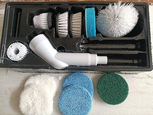 Elektrischer Spin Scrubber, schnurlose Reinigungsbürste mit 11 austauschbaren Bürstenköpfen, IPX7 wasserdicht, schnurlos, elektrische Reinigungsbürste, Wanne und Bodenfliesen, 360 Grad Power-Schrubber