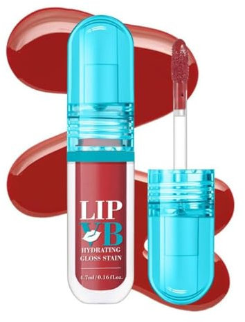 Lip Stain,Mini Korean Moisturize mirror Liquid Lipstick,Plush Comfort Long Lasting Waterproof Transferproof Hydrating Lip Shade,Multi-Use Lip and Cheek Tint Vivid Color lip gloss for All Skin Types