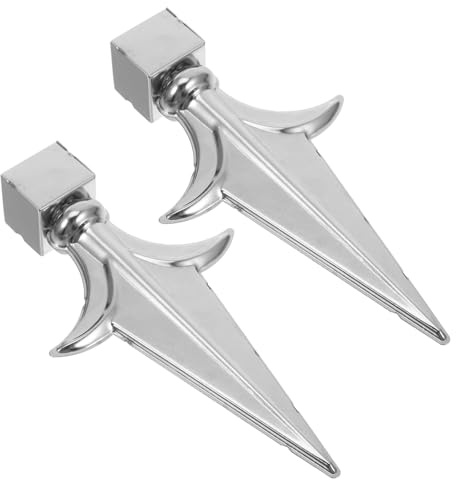 Abaodam Embouts Décoratifs de Mât de Drapeau en Métal Trident, 2 Pièces, Accessoires pour Clôture Extérieure de Jardin, 22x22 Cm, Ornements Résistants aux Intempéries pour Patio et Pelouse
