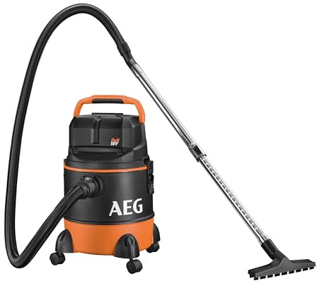 AEG Aspirateur de Chantier 18V PRO18V 20 L sans Fil – Aspiration poussières et liquides IPX4 – Double Emplacement Batterie – sans Batterie ni Chargeur – BWD18-0