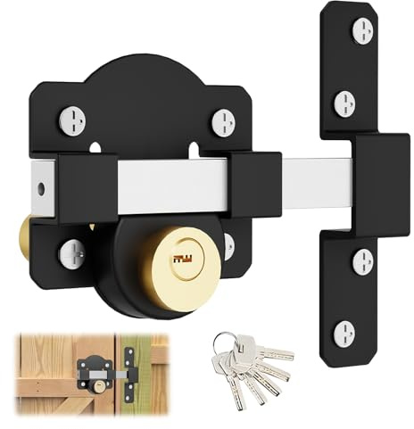 Cerradura Puerta, Cerradura Puerta Interior con Cilindro de Bloqueo de 50 mm Doble Bloqueo de Acero Inoxidable con 5 Llaves para Puerta de Metal Puerta de Madera Entradas de Casas Dormitorios