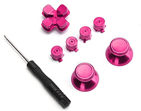 Generic Tumsticka med Metallknapp, Hållbart Utbyte för Gamepad, Moderiktig Design, Beröringskänsla för Spelentusiaster (Rose Red)