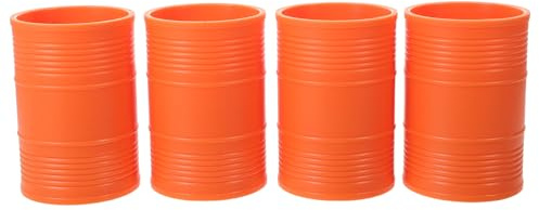 WHAMVOX 4 St Orange Plast Tärningsskakare i Oljetunnform Stapelbara Tärningskoppar för Fest Ktv Brädspel och Resor Praktiska Tärningshållare för Gruppspel och Enkel Rengöring