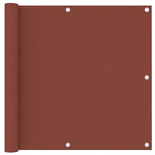 Tidyard Paravento per balcone, protezione vista, tessuto Oxford impermeabile, terracotta 90x500 cm, per esterni