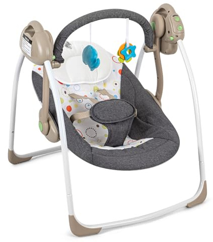 DUOMILEE Baby Electric Swing,Soothing Portable Swing with Intelligent Music Vibration Box,Comfort Swing for Infant Load Resistance: 6-25 lb, Applicable Object: 0-9 Months for Infants.