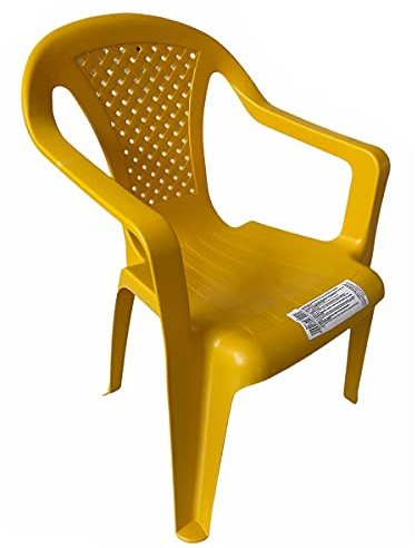 Lot de 2 chaises pour enfant, en polypropylène avec accoudoirs, empilables, couleurs assorties (jaune)