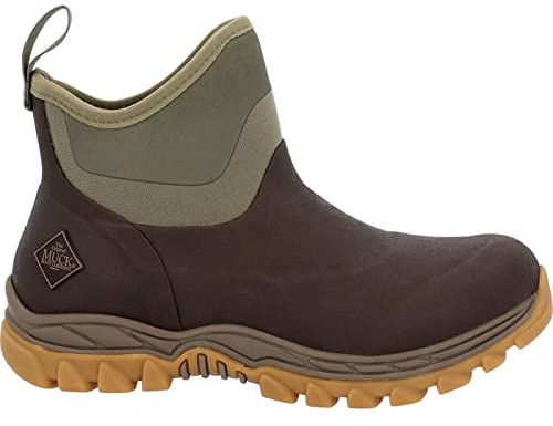 Muck Boots Women's Arctic Sport II Fleece Lined Waterproof Pull on Ankle Boot, Dark Brown, 7