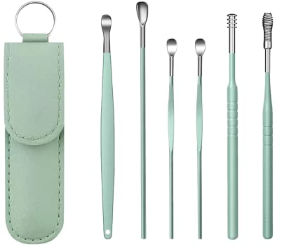 Lmyzcbzl Ear Wax Remover, 6 Pcs Kit Stainless Ear Wax Removal, Portable Ear Cleaning Set, Earwax Cleaner Tool