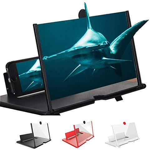Bildschirmlupe 2023, 10/12/14/16/18 Zoll Bildschirmlupe für Phone, Handy-Bildschirmverstärker HD ausziehbarer kreativer 3D-Handy-Lupenhalter-Verstärker (10 Zoll, Black)