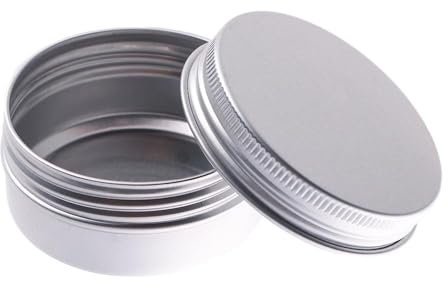 Tarros de almacenamiento de cosméticos de aluminio, lata pequeña de aluminio con tapa, recipientes redondos con tapa de rosca, recipiente redondo para bálsamo labial (15)