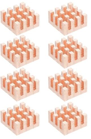 PATIKIL Copper Heatsink 12x12x6mm, 8 Pcs Heat Sink Cooler Radiator for Raspberry Pi Chip CPU Power Transistor FET IC Power Amplifier