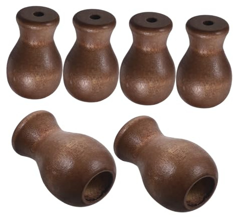 SMASOLO 6pezzi Cordino in Legno Nappe per Tende da Finestra Pomelli Piccoli Pendenti Terminali di Tiro Realizzato in Robusto Legno Finemente Lavorato e Liscio al Tatto Facile da Installare