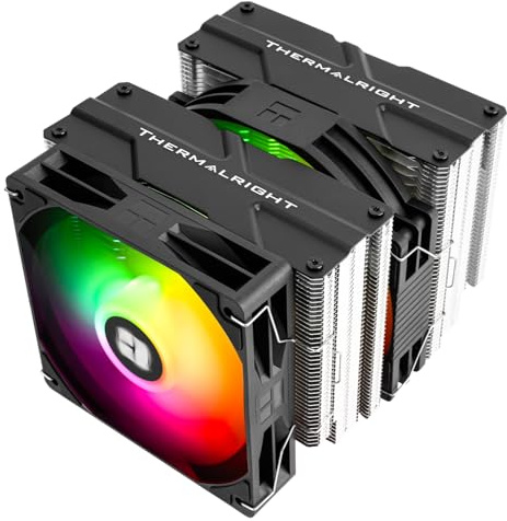 TR-Thermalright Peerless Assassin 140 SE ARGB CPU Luftkühler, dubbelt torn och lutning med 6 x 6 mm värmerör, 120 mm PWM bredd med 1850varv/min, för AM5/AM4, Intel LGA1851/1700/1150/1151/1200
